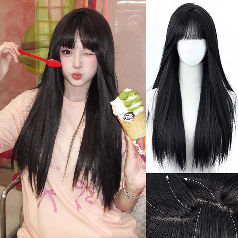 Синтетический корейский черный – обзор и цена Anime Cosplay Girl With Black Hair
