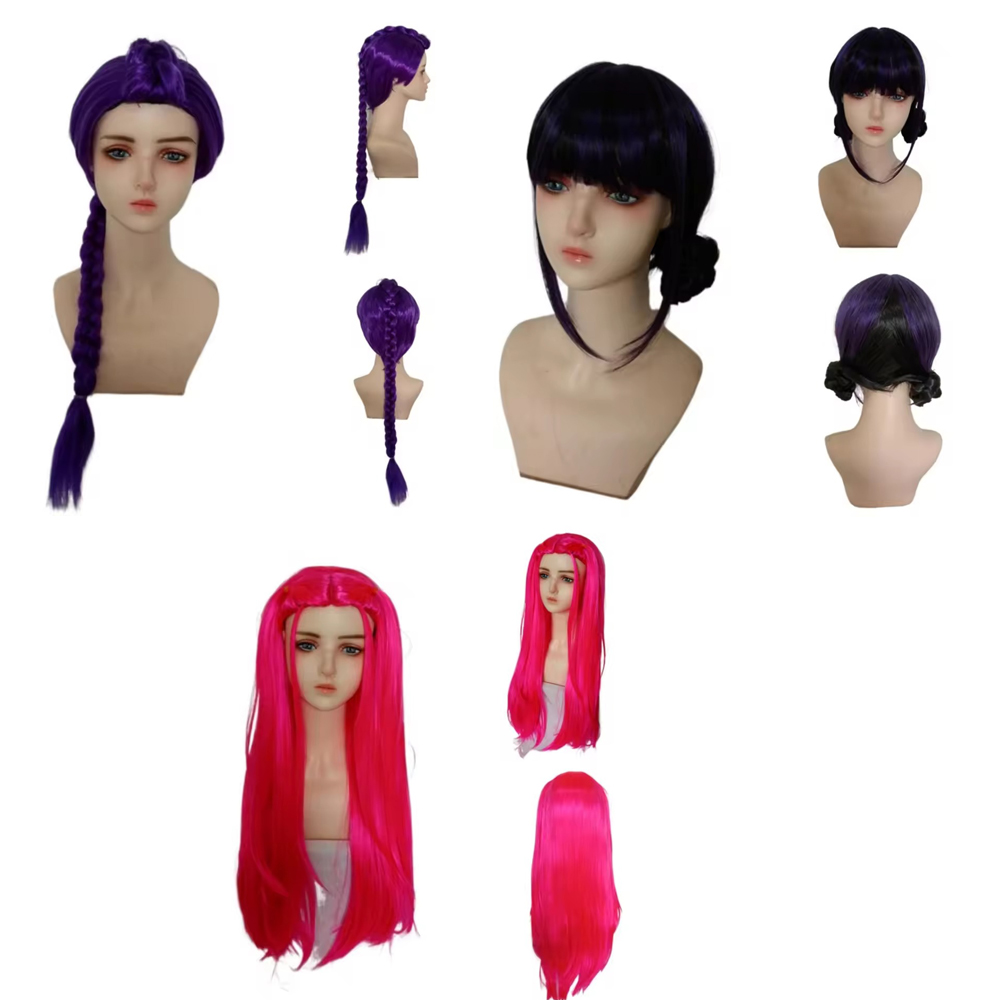 Аниме-парик с длинными фиолето – обзор и цена Anime Cosplay Girl With Black Hair